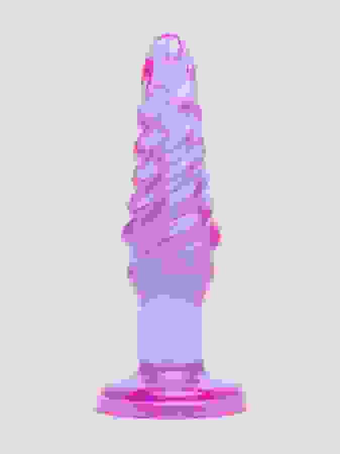 BASICS Spiral Butt Plug 4 Inch, Purple, hi-res